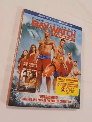 Baywatch Extended Cut (2017, BLU RAY & DVD) New & Sealed Dwayne Johnson The Rock Foto 1 de 3