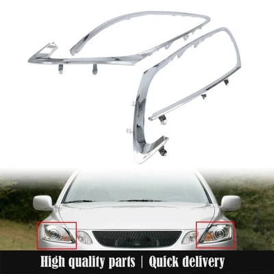Par de molduras de anillo de bisel de faros diestro y derecho para Lexus GS300 GS430 GS350 GS460 GS450h Foto 1 de 4