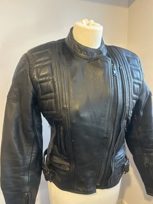 BELSTAFF Leather Jacket Heavy Black Size 12 Motorcycle Riding Jacket Double Zip - Image 1 of 4