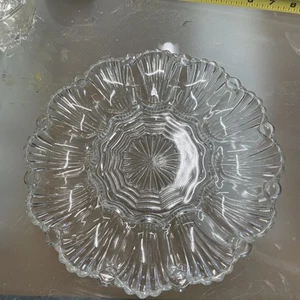 Anchor Hocking Clam Shell Pattern 9 3/4 Inch Deviled Egg Platter Clear - Picture 1 of 3