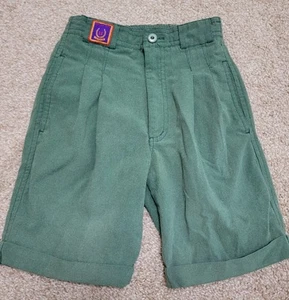 Vintage VTG Bugle Boy Shorts Boys Chinos Baggy Skater Pockets Green Sz 6R - Picture 1 of 4