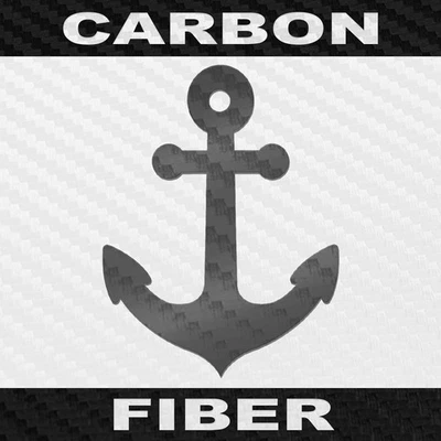 Ship Anchor Sticker - Carbon Fiber Anchor Symbol Decal - Image 1 of 4