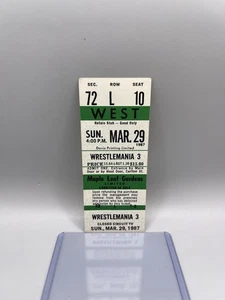 Hulk Hogan 1987 WrestleMania 3 Biglietto Stub WWF Titolo Andre The Giant L3 - Foto 1 di 2