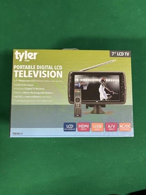 Tyler TTV701 7" Portable Widescreen LCD TV with Detachable Antennas, USB/SD Card - Image 1 of 3