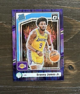 Amortiguador púrpura Donruss Optic Bronny James 2024-25 clasificación Rookie RC COINCIDENCIA DE COLOR - Imagen 1 de 2