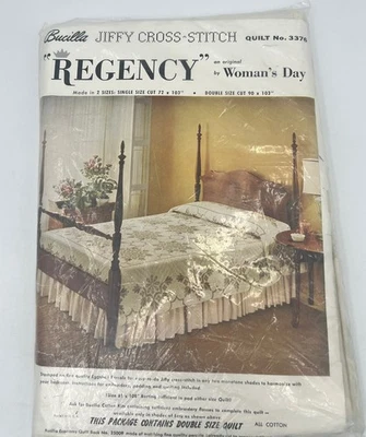 Bucilla Jiffy Cross Stitch Quilt Kit Regency Pattern #3376 - Image 1 of 4