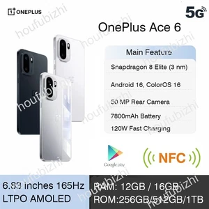 OnePlus Ace 6 5G Phone 6.83 Inch 165Hz Snapdragon 8 Elite 7800mAh 120W NFC 50MP - Picture 1 of 24