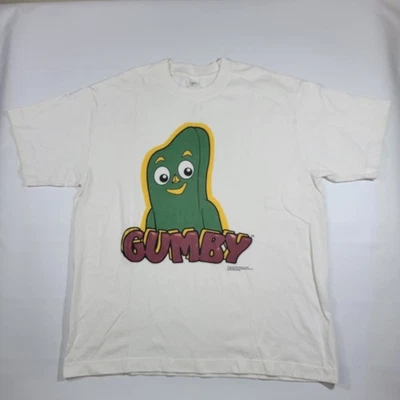 CAMISA BLANCA RARA VINTAGE 1994 GUMBY BY CRONIES TALLA GRANDE VERDE ARCILLA DIBUJOS ANIMADOS Foto 1 de 4
