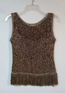 PATRICIA BARRERA Arte Y Design Haute Couture Hand-Crochet Top S Fringe Hem - Picture 1 of 13