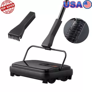 New Manual Carpet Floor Sweeper Non Electric Dust Pet Hair Home Office Carpets - Picture 1 of 9