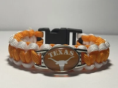 Texas Longhorns College Paracord Bracelet NEW - Image 1 of 2