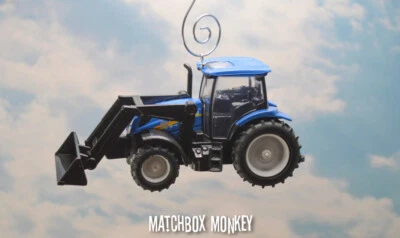 Custom New Holland T6 Tractor w/ Front Loader Christmas Ornament Deere CAT Deere - Image 1 of 4