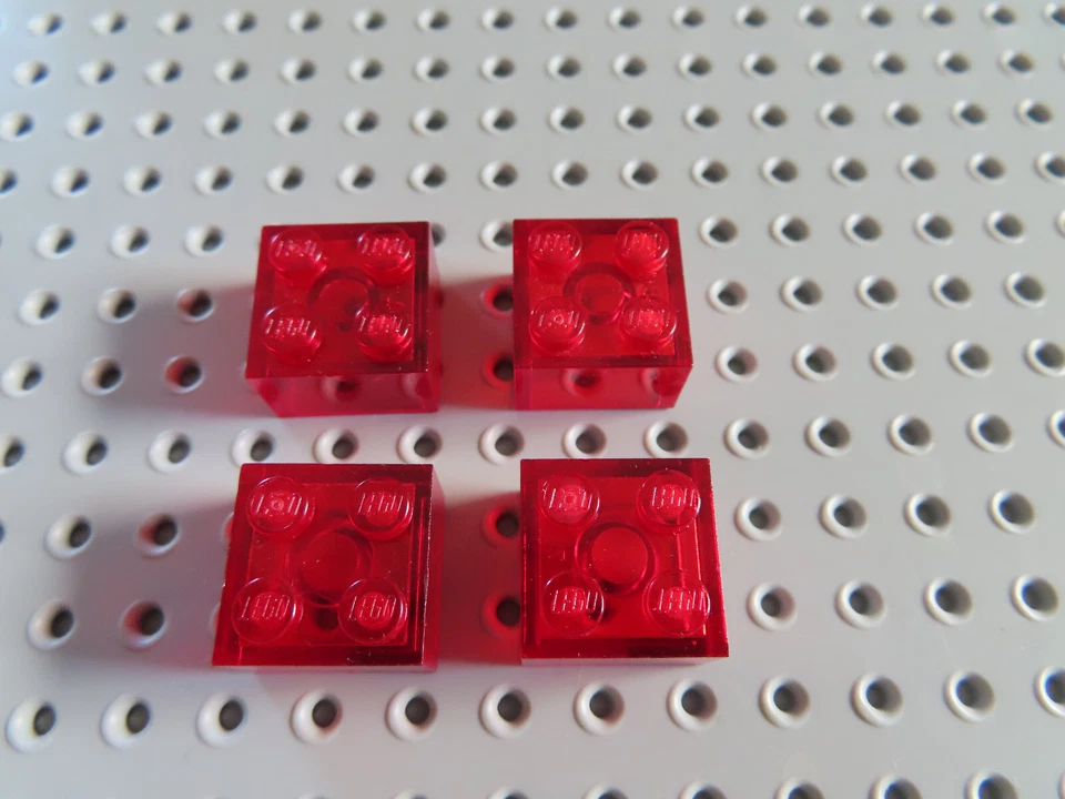 Lego 4 x Stein Glasbaustein 3003 2x2  transparent rot - Bild 1 von 1