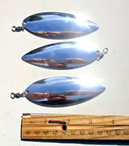 3ct Nickel #8 WILLOWLEAF Spinner Blades + BALL BEARING SWIVELS Spinnerbait Blade - Picture 1 of 5