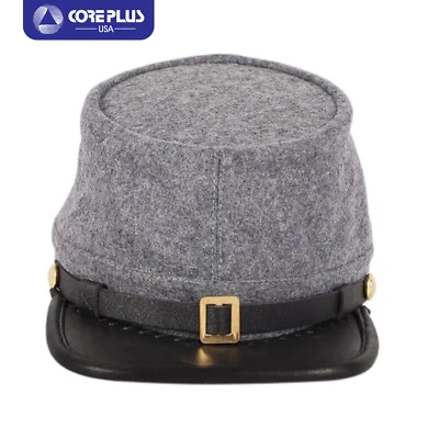 "Men's US Civil War Officer's Grey Wool Kepi - Embrace Historical Elegance" - Image 1 of 4