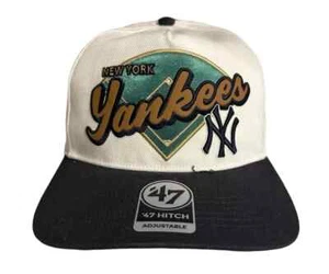 New York Yankees Hat '47 Rawlings Script Hitch White Snapback Adjustable OSFM - Picture 1 of 5