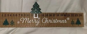 Christmas Advent Countdown Calendar Christmas Tree Wooden Decoration Country - Picture 1 of 6