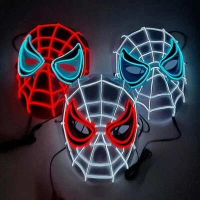 SpiderMan LED Light Mask Cosplay perfect  as Christmas stocking stuffers - Image 1 of 4
