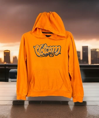 Volcom Sweatshirt Youth medium Orange Pullover Hoodie Graphic Logo - Image 1 of 4