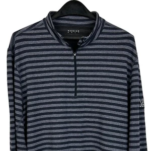 Dunning Golf Men's Medium 1/4 Zip Quick Dry Wicking Pullover Striped Blue - Picture 1 of 6