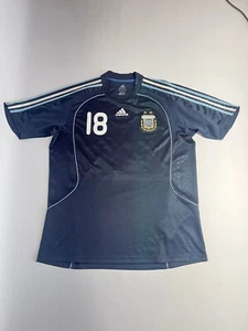 camiseta de fútbol SELECCION ARGENTINA away ADIDAS 2009 #18 messi TL (10/10) - Picture 1 of 4
