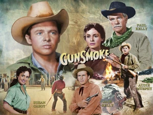 Audie Murphy, Susan Cabot, Paul Kelly... Gunsmoke (1953) - 11 x 17 Photo Reprint - Picture 1 of 1