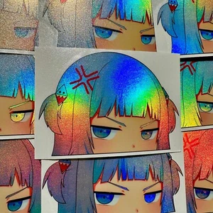 GAWR HOLO ANIME GIRL PEEKER CAR DECAL - Bild 1 von 1