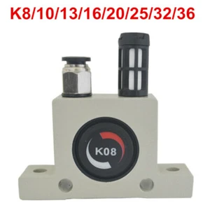 K8/10/13/16/20/25/32/36 Industrial Pneumatic Turbine Vibrator+Silencer+Connector - Picture 1 of 7