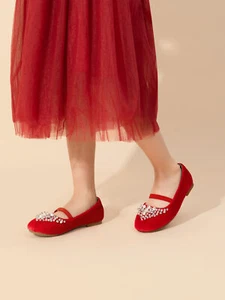 Baby Girls Ballerina Flats Jewelry Party Dress Wedding Shoes Princess Shoes - Picture 1 of 15