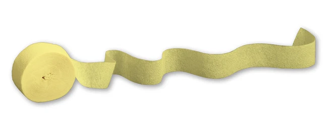 Mimosa Yellow Crepe Paper Party Streamers - 81 ft. x 1.75 in. - Image 1 of 1