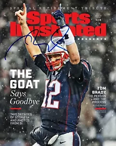 Tom Brady Sports Illustrated Tribute Patriots Auto 8x10 NFL Foto NACHDRUCK - Bild 1 von 1