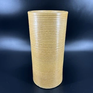 Vintage #4010 Zanesville Steinzeug Keramik gerippt hellbraun Vase 10" - Bild 1 von 9