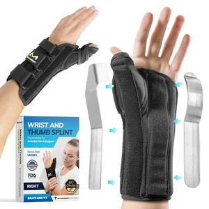 BraceAbility Wrist Thumb Spica Splint Forearm Cast Stabilizer SMALL LEFT Hand - Picture 1 of 6