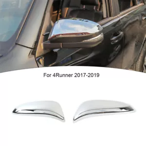 Car Side Rearview Mirrors Shell Trim Cover ABS for 4Runner 2017 2018 2019 Chrome - Picture 1 of 9