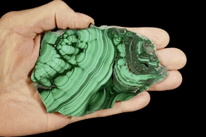Rebanada de MALAQUITA PULIDA 4 3/4" losa de roca mineral muestra corazón chakra curación - Imagen 1 de 2