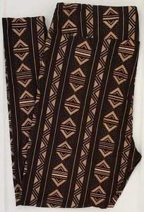 TC2 LuLaRoe Tall & Curvy2 Leggings Southwest Tribal Aztec Print on Black NWT K54 - Picture 1 of 6