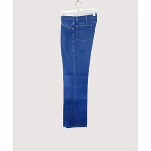 Wrangler Jeans 34 x 31.5 Blue Denim Boot Cut 100% Cotton Tagged 36x32 - Picture 1 of 8