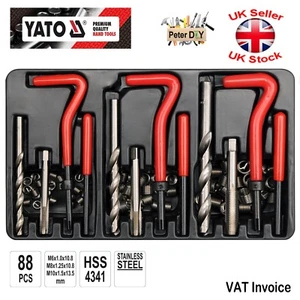 Yato Professional M6 M8 M10 SET RIPARAZIONE FILI 88pz Inserti e Utensili YT-1769 - Foto 1 di 2