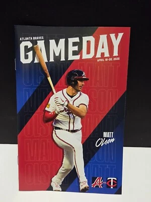 🪓Braves Gameday 4/18–20/25 vs Twins – Matt Olson Cover, 1000th Hit 4/19 ⚾ - Image 1 of 4