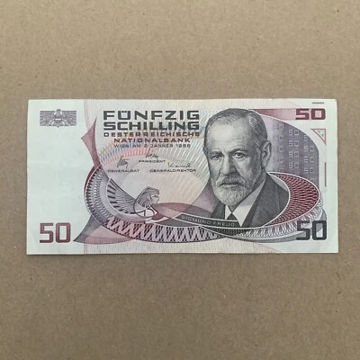 Sigmund FREUD - Rare AUSTRIA 50 SHILLING PRE EURO Medical School MONEY BANKNOTE - Image 1 of 3