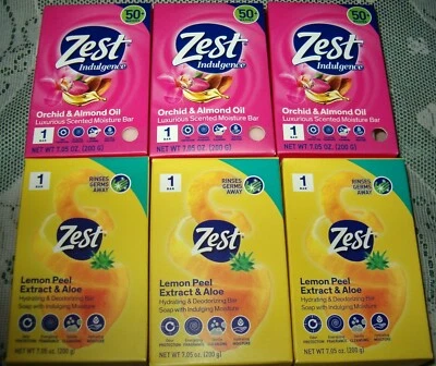 Комплект мыла ZEST Bar - (6 батончиков) лимонная цедра и масло орхидеи и миндаля - Изображение 1 из 2