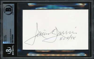 Jaime Jarrin Signed 3x5 Index Card Dodgers "HOF 98" Beckett #17856846 - Image 1 of 2
