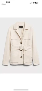 Banana republic Harbison Safari utility jacket women’s small ivory cream color - Picture 1 of 8