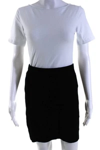 Donna Karan New York Womens Elastic Waistband Knit Pencil Skirt Black Size Large - Picture 1 of 6
