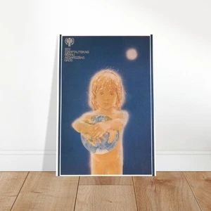 Póster vintage de la paz de los niños de UNICEF - World Peace Globe Art - Imagen 1 de 11
