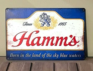 Hamm's Beer Land Of Sky Blue Waters 8 x 12 Novelty Metal Sign New! - Picture 1 of 2