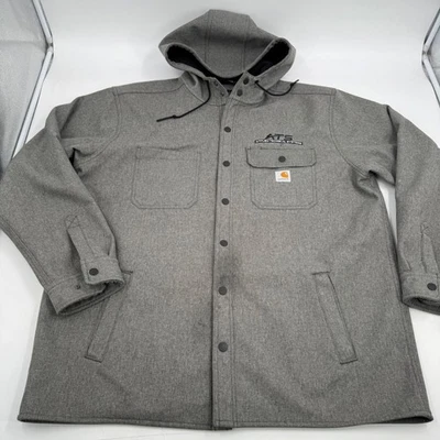 Carhartt Hooded Coat XL Gray ATS Applied Technical Systems Jacket Mens TJ5022-M - Image 1 of 4