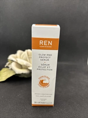 Ren Clean Skincare Glow and Protect Serum 30ml / 1 fl. oz. Brand New In Box  - Imagem 1 de 2