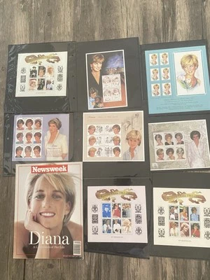 Estampillas de la colección de la princesa Diane y una edición de revista Foto 1 de 2