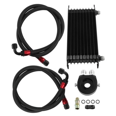 10 Rows 10AN 10 Rangée Huile Refroidisseur Kit Filtre de refroidisseur d'huile - Immagine 1 di 4